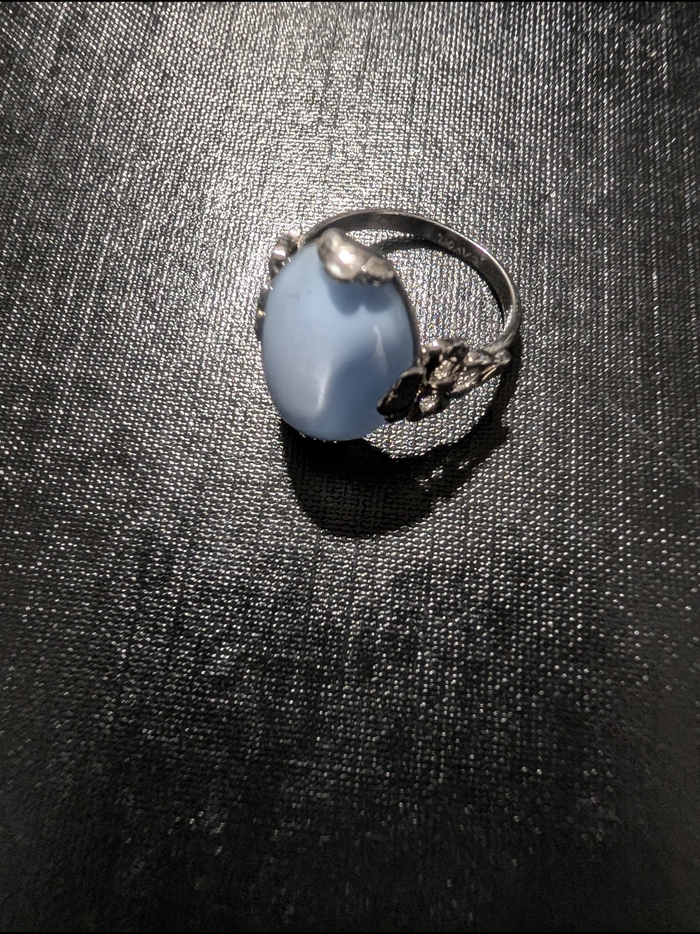 Avon Blue Stone Silver-Tone Statement Ring - Women Jewelry - Picture 3 of 3
